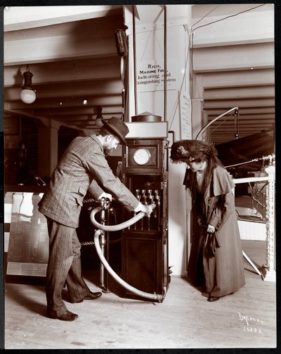 Exhibit of the Coston Signal Co. at the Museum of Safety Appliances of the American Institute of Social Service, New York, 1908 by Byron Company